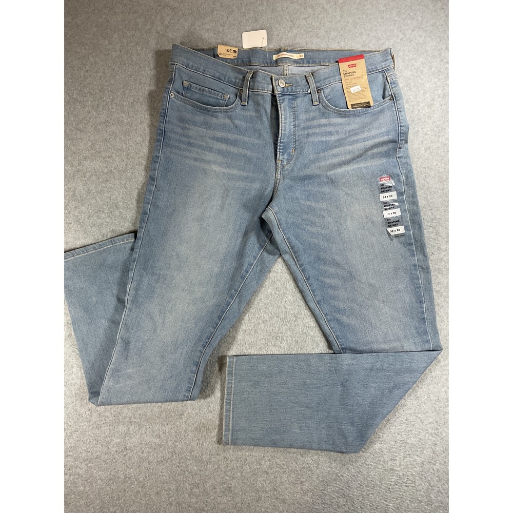 Levis 311 Shaping Skinny Jeans Womens 33x30 Light Wash Blue Denim p37
